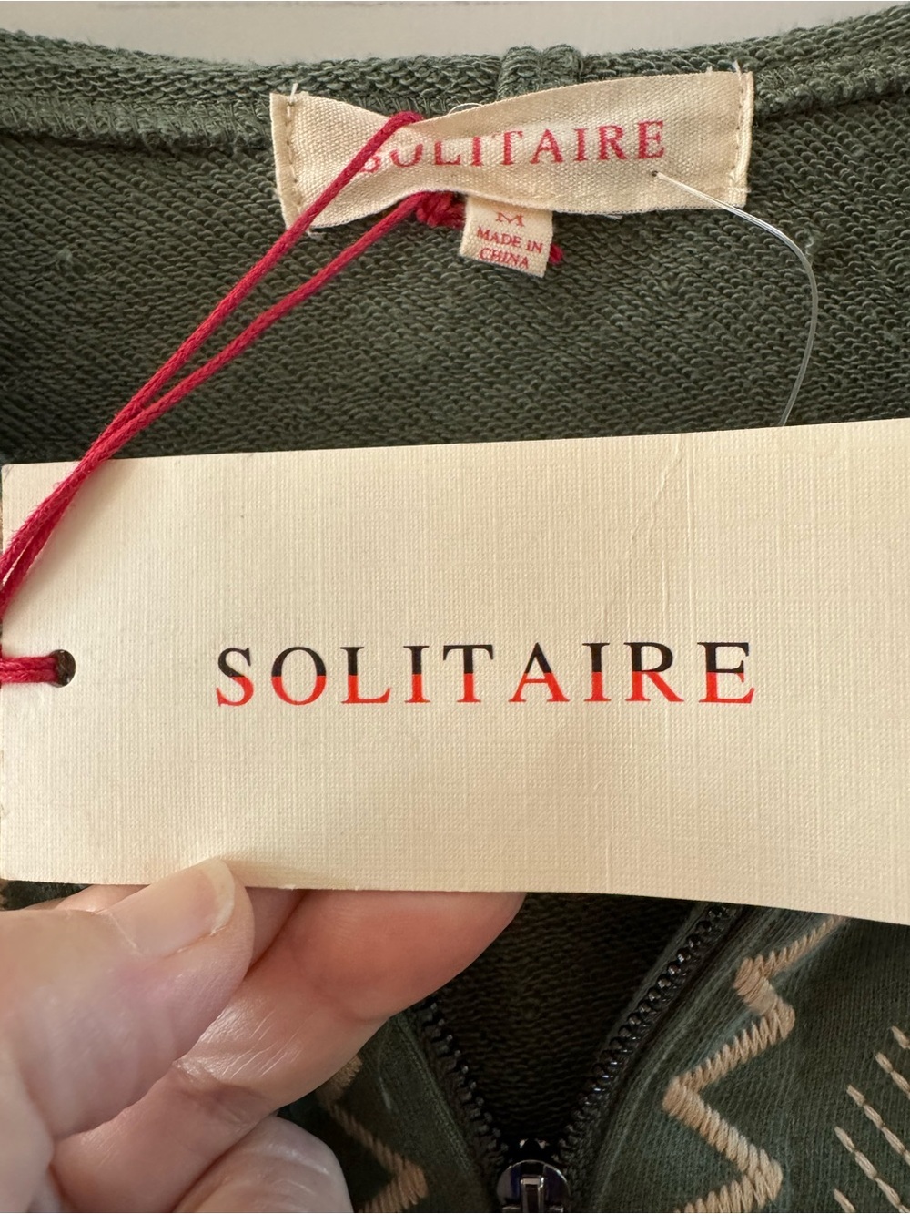 Solitaire Hooded Sweatshirt Jacket with Floral Embroidery - Picture 4 of 7